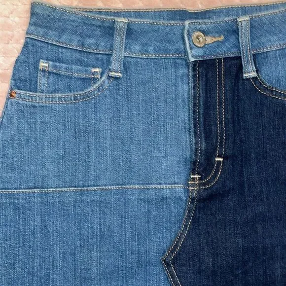 Arizona Jean Co Womens Colorblock Patchwork Short Denim Skirt - Picture 2 of 5